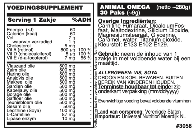 Animal Omega - 30 Servings | Universal Nutrition Europe Animal Omega - 30 Servings | Universal Nutrition Europe